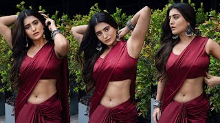 Rashi Singh Ds Maroon Saree With Rose Romantic And Ethereal Feel Of The Photoshoot