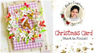 How to make Christmas Card with Dress My Craft | Step by Step | Ruchi's Crafeteria