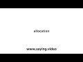 How to say allocation in English