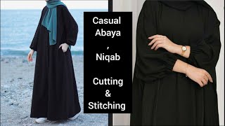 Casual & Comfortable Abaya Niqab Simple Abaya Niqab Cutting And Sching