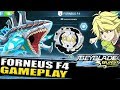 EMPEROR FORNEUS F4 GAMEPLAY + COLLAB C/ ZANKYE! BEYBLADE BURST TURBO APP ベイブレードバーストアプリ