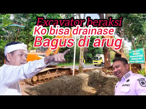 Drainage was found to have been completed in Arug, when the excavator was dredging in Ciater Vill...