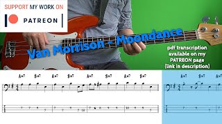 Van Morrison - Moondance (Bass Cover With Tabs)