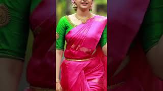 Pink Saree Contrast Blouse Blouse Design With Pink Saree