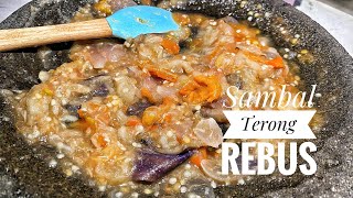 Masak Sambal Yang Lagi Viral,,, Sambal Terong Rebus Pakai Terong Ungu Juga Bisa