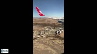 Türk Hava Yolları  Boeing 737-800  ile Ağrı Havalimanı'na İniş
