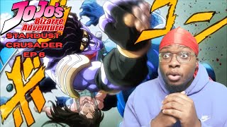 Non Jojo Fan Reacts - Star Platinum Vs Dark Blue Moon Jojo Bizarre Adventure Stardust Ep 6 Reaction