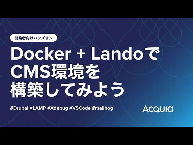 Watch 【ハンズオン】Docker+LandoでCMS環境を構築してみよう on YouTube.
