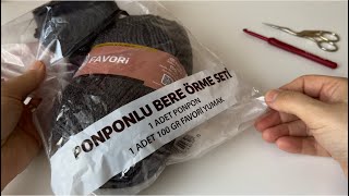 Bi̇mden Aldiğim Bere Örme Seti̇ İle Kolay Tiğ İşi̇ Bere Modeli̇ Ve Yapimi Crochet Beanie