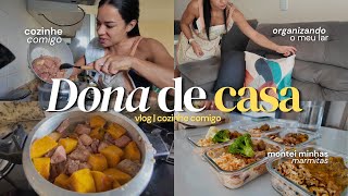Rotina De Dona De Casa Vlog Cozinhe Comigo Montei Marmitas & Organizando O Apê
