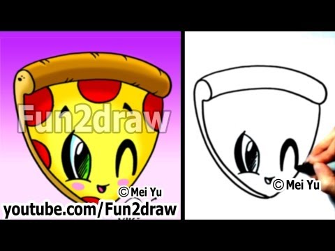 Kawaii Food - How to Draw Kawaii Stuff EASY! - Pizza - Best Drawing Channel - Fun2draw