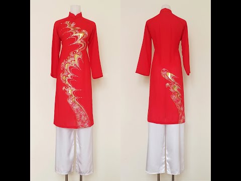 Thanh lý áo dài truyền thống form suông màu đỏ 80k | Shop đồ thanh lý