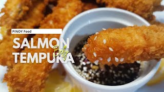 Salmon Belly Tempura With Honey Ginger Sauce Salmon Recipes Crispy Tempura