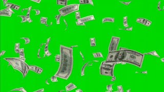 Us Dollars Falling Green Screen Animation Effect Hd Video Footage Money Fall Chroma Key