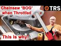 Why does my chainsaw start then die when I give it gas?