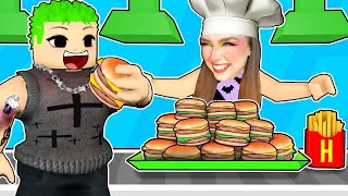 Накормила Бургерами Весь Город В Roblox ! 😱 Burger Tycoon Роблокс