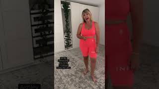 Natalie Angel From Tries On Our New Fluorescent Coral Activewear