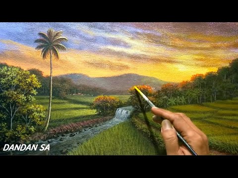 CARA MELUKIS - MENGGAMBAR PEMANDANGAN ALAM DI PAGI HARI / HOW TO DRAW LANDSCAPE BY DANDAN SA, 20