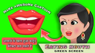 Eating Mouth Green Screen Animation Make Cartoon Character