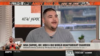 Espn First Take Heavyweight Champion Of The World Andy Ruiz Jr. Brings The Pain To Our Nfc Set