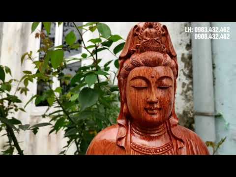 Tượng Phật mẹ Quan Âm - Đánh giá về bức tượng Bồ Tát ngồi đài sen cao 40cm gỗ hương