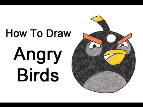 how to draw angry birds black bird youtube how to draw angry birds black bird youtube