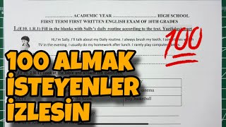 10.Sınıf İngilizce 1.Dönem 1.Yazılı