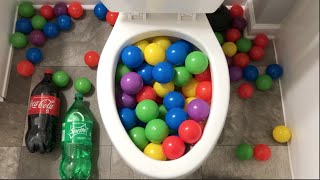 Will It Flush? - Coca Cola, Sprite, Mirinda Balloons And Plastic Balls