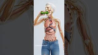 Human Digestive System In 3D Eating Cuber Educational View