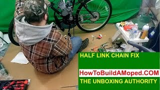 Half Link Chain Fix Modification Tutorial Hack How To Build a Motorized Bicycle Part 15