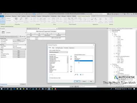 Hướng dẫn sử dụng Revit MEP 2019 | Bài 58: Tạo bảng thống kê
