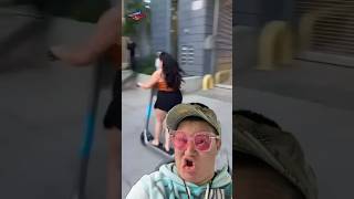 Fat Girl Falls On E-Scooter