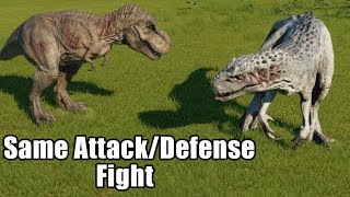 Same Attack/Defense T-Rex VS Indominus Rex - Jurassic World Evolution Same Attack/Defense T-Rex VS Indominus Rex - Jurassic World Evolution