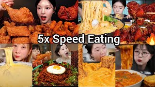 5X Speed Korean Y Mukbang Best Food Compilation Asmr Mukbang Satisfying Eating Sound