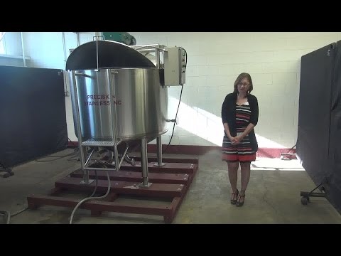 Precision Stainless 300 GAL Stainless Steel Jacketed Process Tank Demonstration