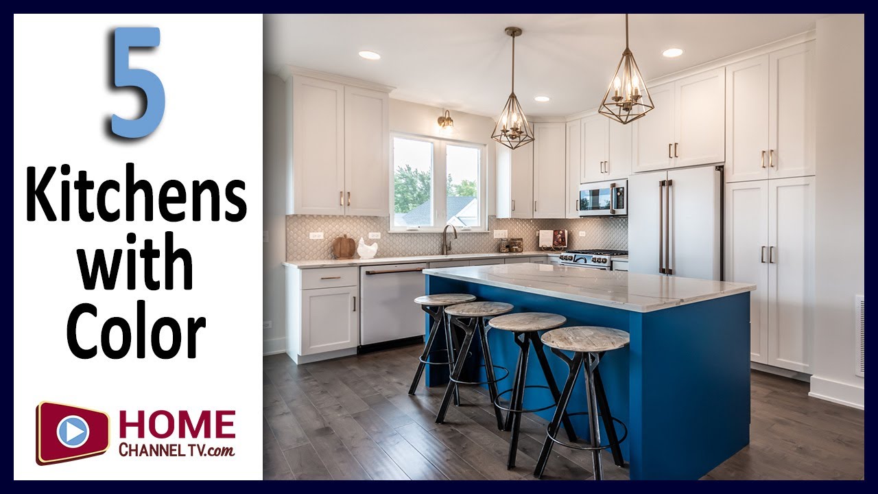 5 Kitchen Designs with Pop of Color | Interior Design Ideas | Painted Cabinets