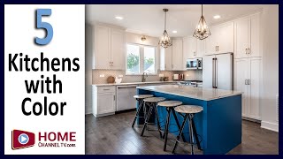 5 Kitchen Designs with Pop of Color | Interior Design Ideas | Painted Cabinets