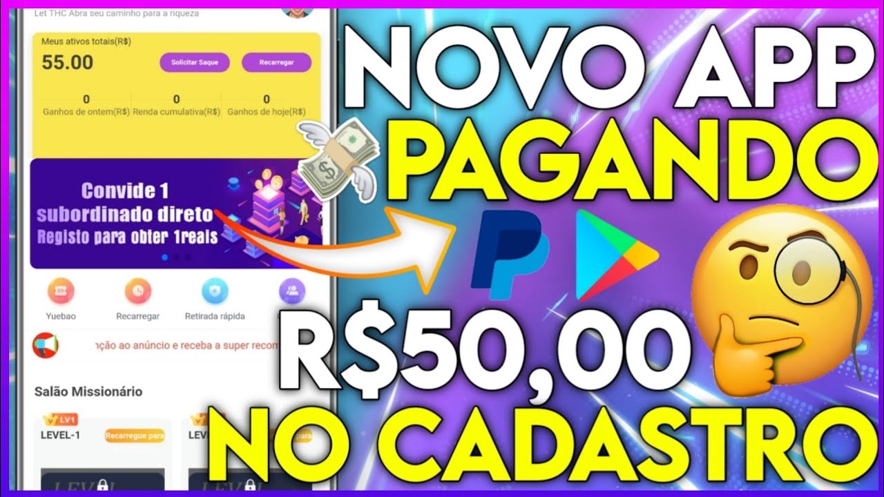 💥THC • PAGANDO R$50,00 NO CADASTRO DE GRAÇA!! | COMO GANHAR DINHEIRO NA INTERNET - NOVO APP!!  /TG