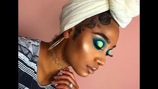 Neon + Blue Halo Cut Crease Makeup Look | MakeupTiffanyJ Neon + Blue Halo Cut Crease Makeup Look | MakeupTiffanyJ