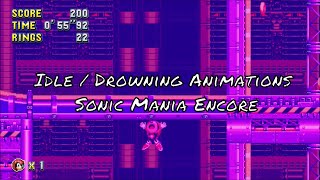 Sonic Mania Encore - Ray And Mighty Idle And Drowning Animations