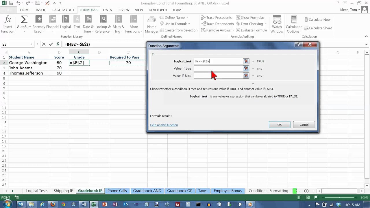 how to do an if then formula in excel