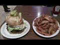Food Challenge: 5 lb Bull Shed Burger & Fries Platter | FreakEating in Bakersfield