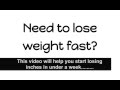I Need to Lose Weight Fast! This is How to Lose Weight Fast!