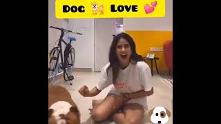 Dog love with Girl •Home dog so cute