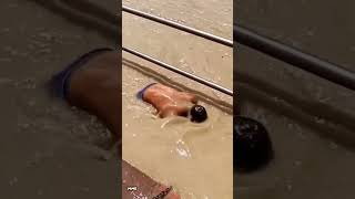 Indian Bodybuilder Bathing In River