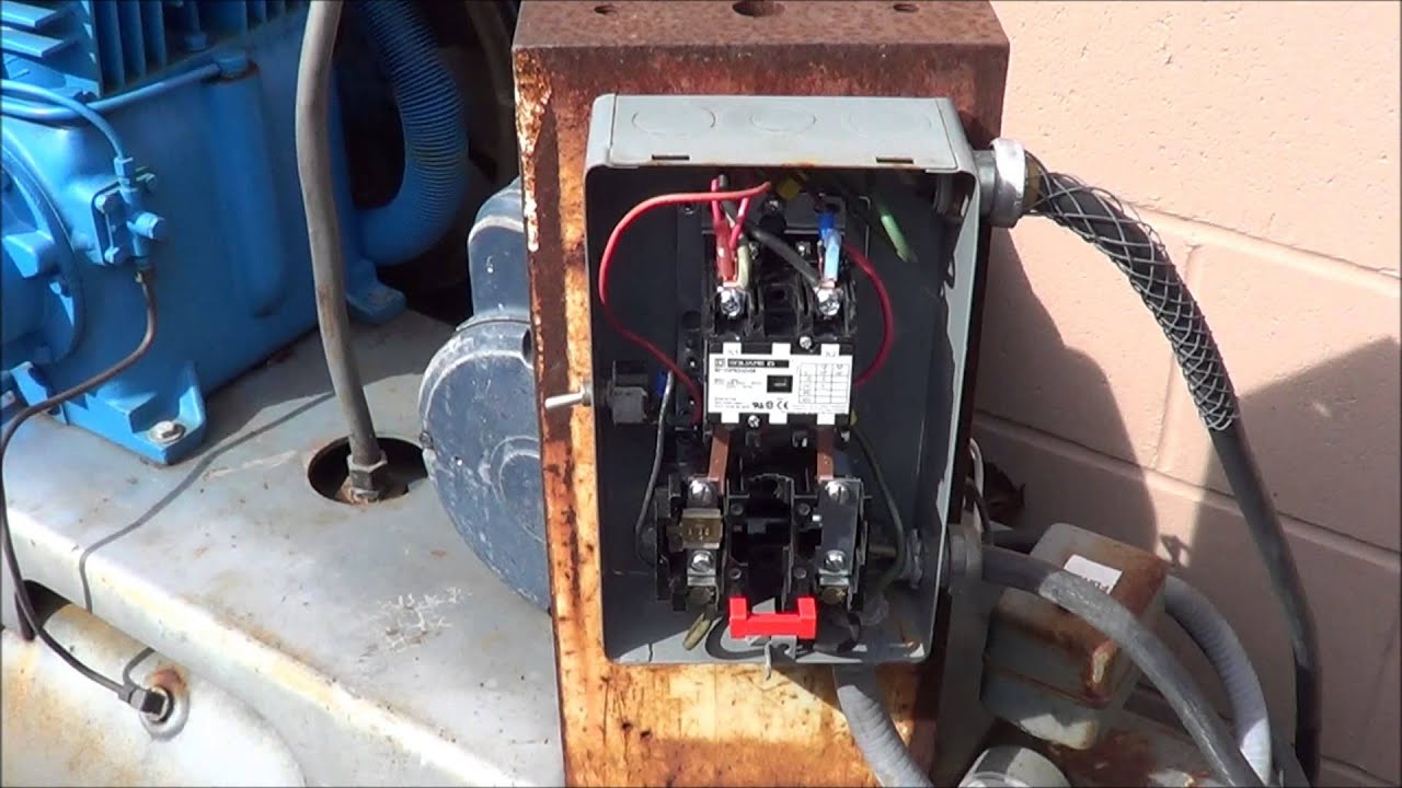 Multi stage compressors & wiring a single phase motor starter - YouTube
