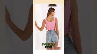 Women Crop Top Round-Neck Crop Top