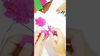 How to make Crepe paper flower// easy flower making ideas//  #crafts #shorts #tr