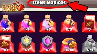 USEI TODOS OS ITENS MÁGICOS E ME SURPREENDI! | Clash of Clans