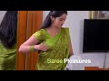 143: Saree Vlog | Hot Aunty | Green Satin Silk Saree with Blouse